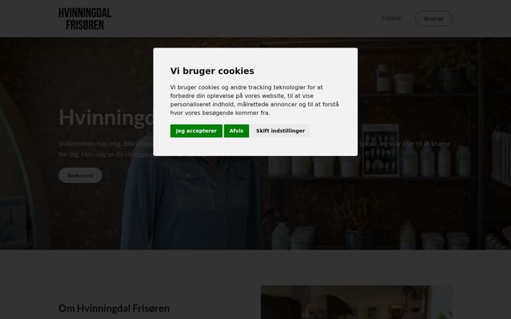 Screenshot of hvinningdalfrisoren.dk