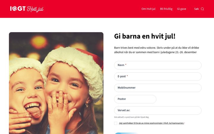 Screenshot of hvitjul.no
