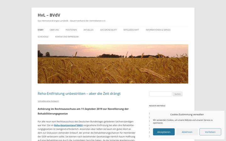 Posnetek zaslona hvl-ev.de