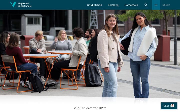 Screenshot of hvl.no