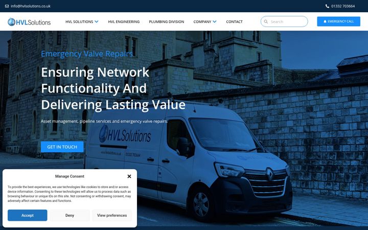Screenshot of hvlsolutions.co.uk