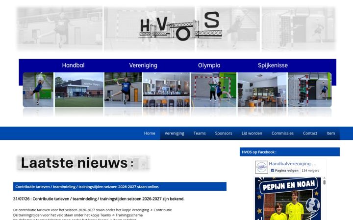 Screenshot of hvoshandbal.nl