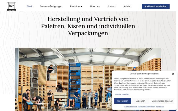 Screenshot ta' hvp-paletten.de