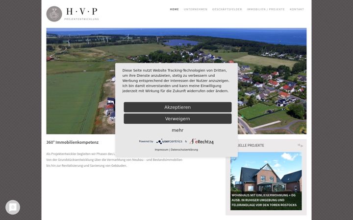 Screenshot of hvp-projektentwicklung.de