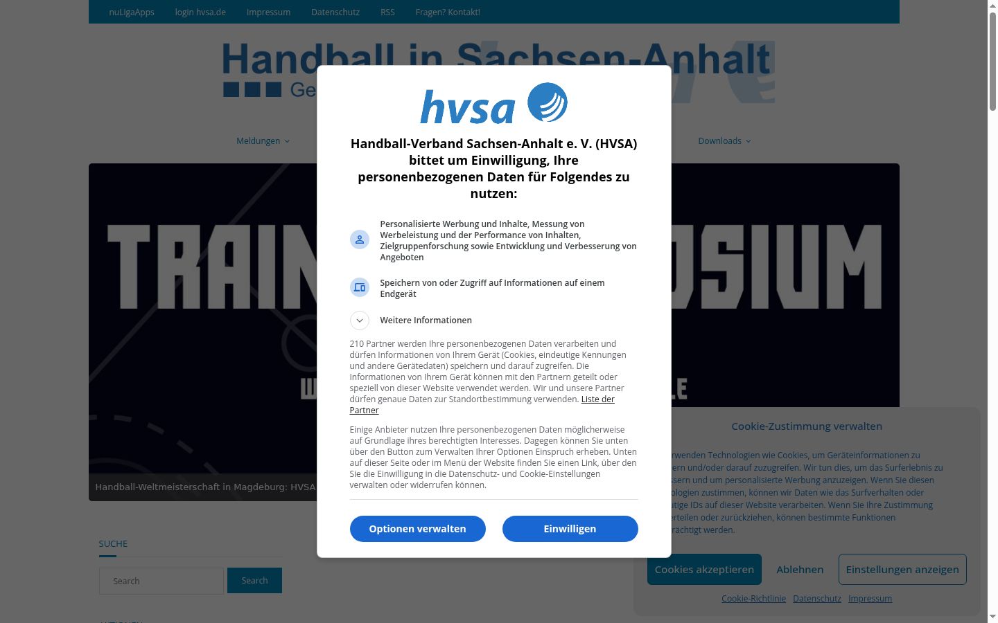 Screenshot tal-banner tal-kunsens muri qabel kwalunkwe interazzjoni