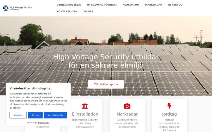 Screenshot of hvsecurity.se