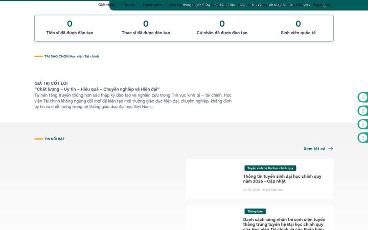 Screenshot of hvtc.edu.vn