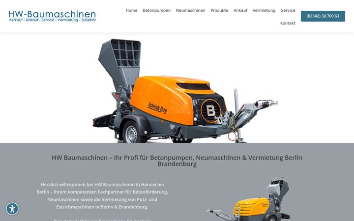 Screenshot ta' hw-baumaschinen.de