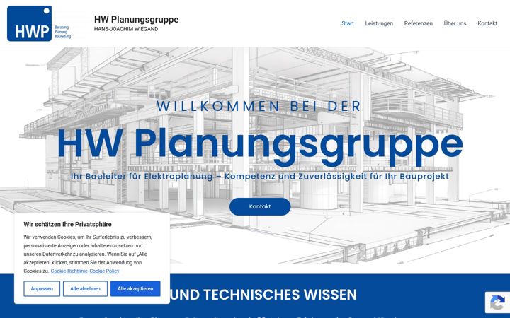 Screenshot of hw-planungsgruppe.de