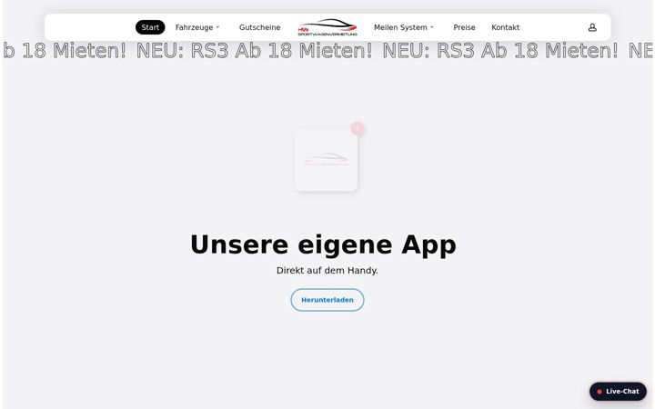 Snímek obrazovky hw-sportwagenvermietung.de