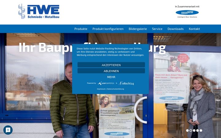 Screenshot of hwe-metallbau.de
