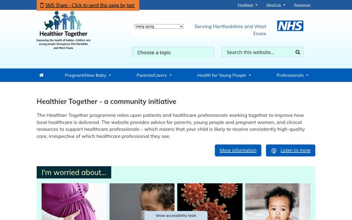 Screenshot of hwehealthiertogether.nhs.uk