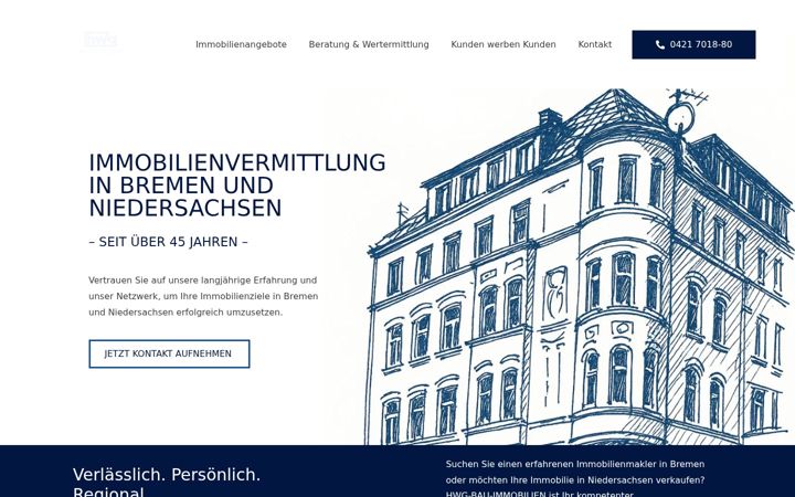 Screenshot of hwg-bau-immo.de