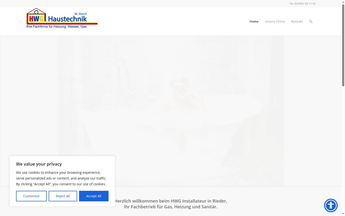 Screenshot del banner di consenso mostrato prima di qualsiasi interazione