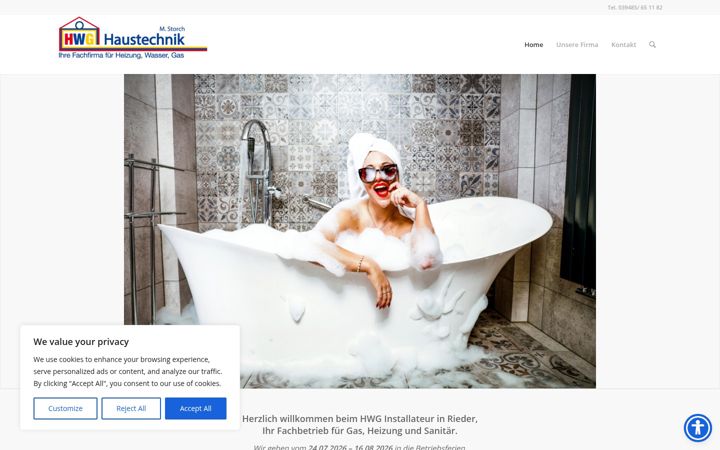 Screenshot ta' hwg-haustechnik.de