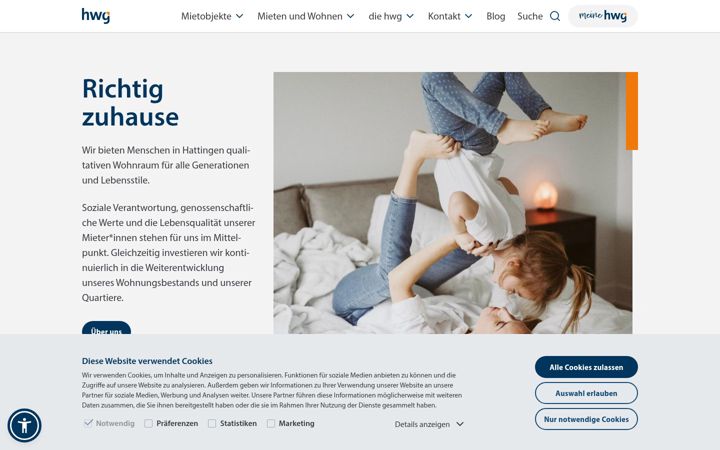 Screenshot of hwg.de