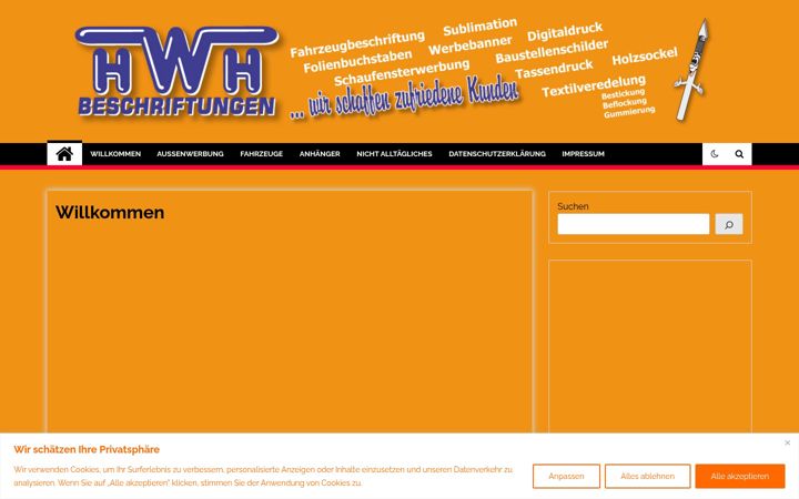 Screenshot ta' hwh-beschriftungen.de