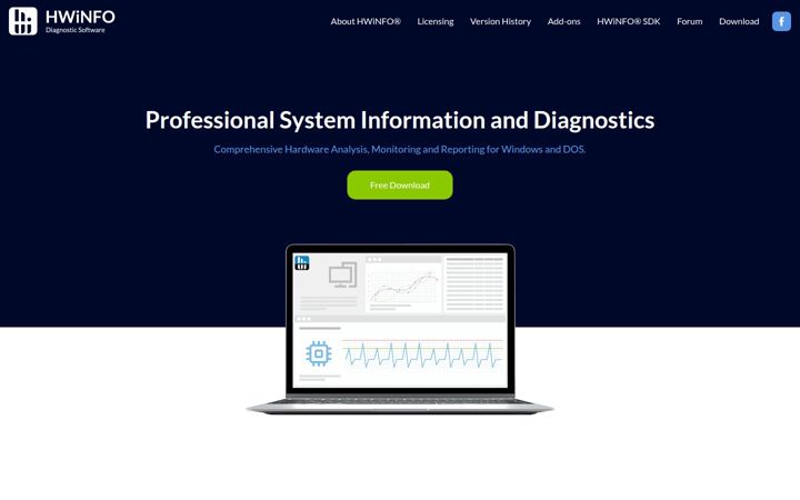 Screenshot of hwinfo.com