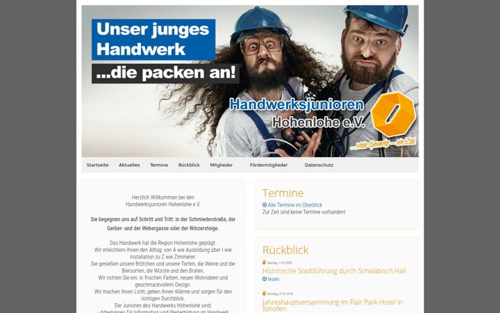 Screenshot of hwj-hohenlohe.de