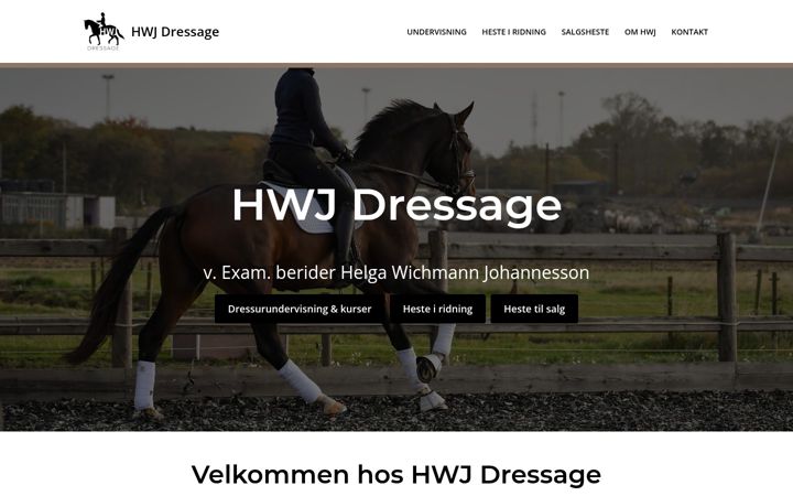 Screenshot of hwjdressage.dk