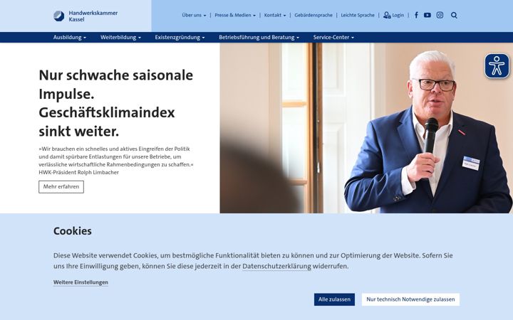 Screenshot of hwk-kassel.de