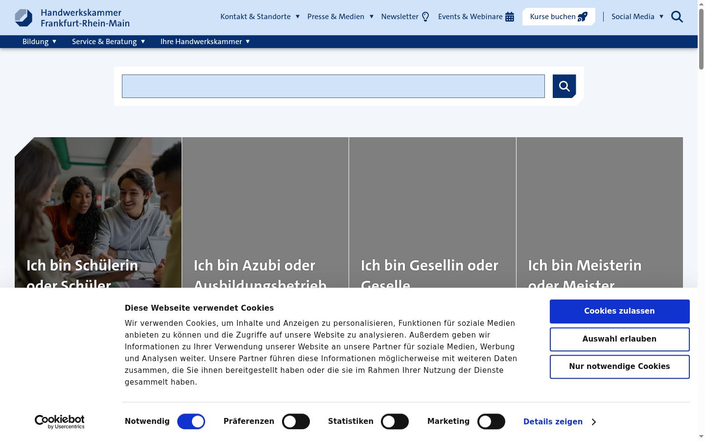 Screenshot of the consent banner shown before any interaction
