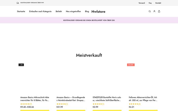 Screenshot of hwlstore.de