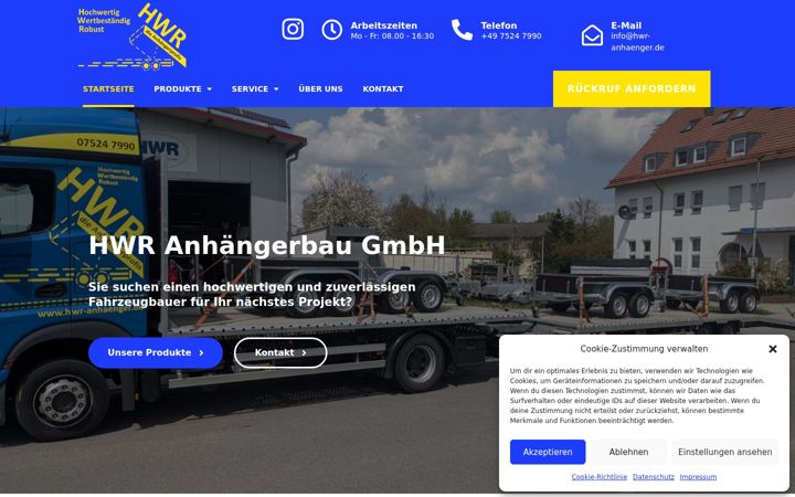 Screenshot of hwr-anhaenger.de