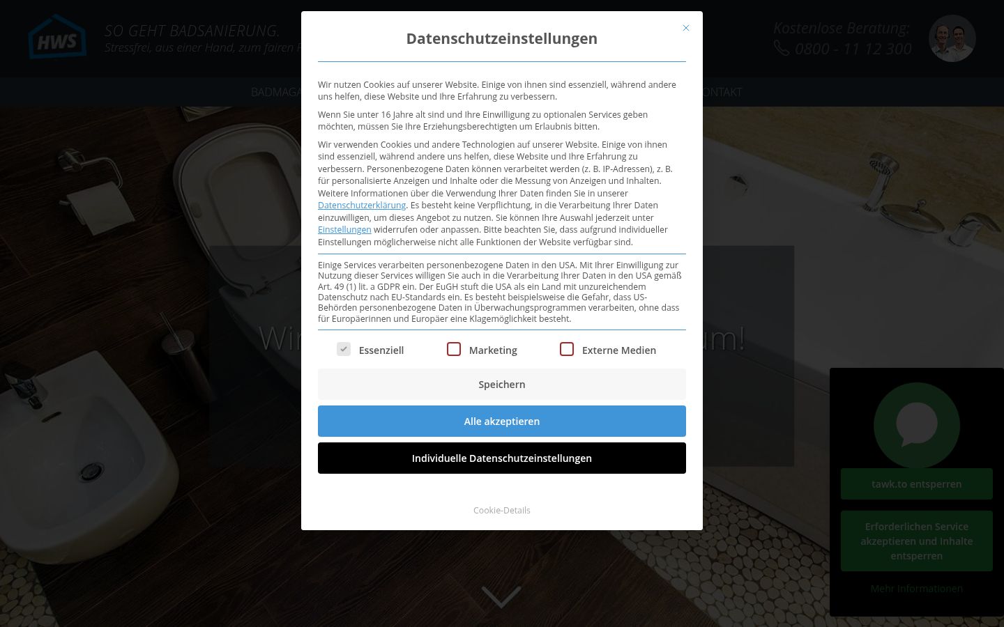 Snímek obrazovky baneru souhlasu zobrazeného před jakoukoli interakcí