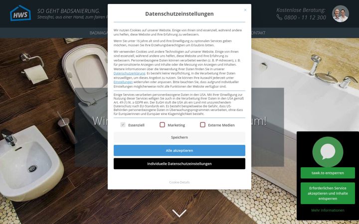 Snímek obrazovky hws-badsanierung.de