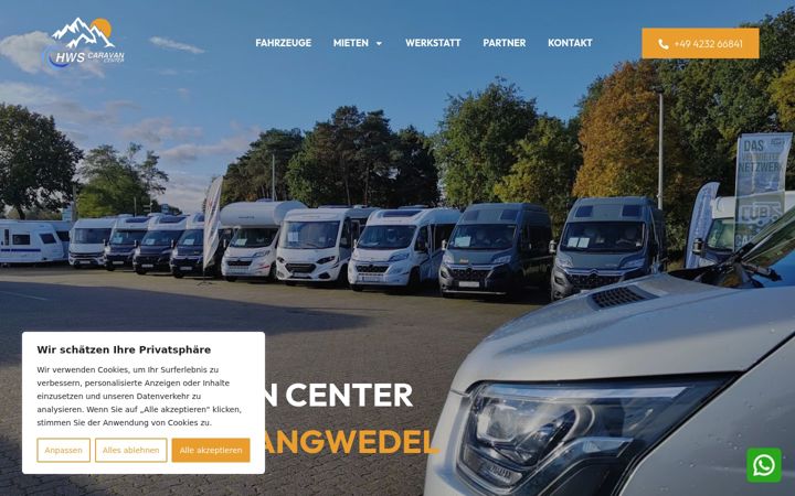 Snímek obrazovky hws-caravan.de