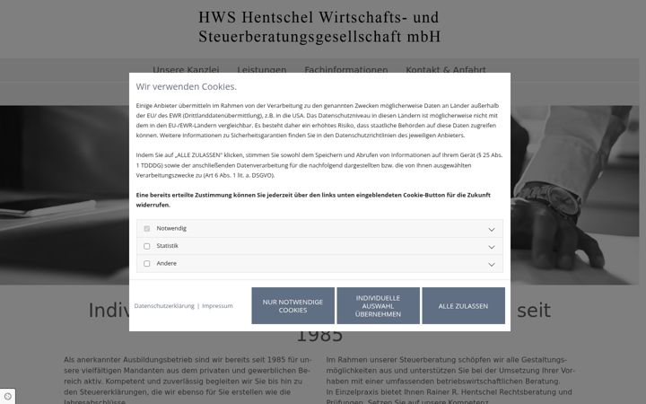 Screenshot of hws-hentschel.de