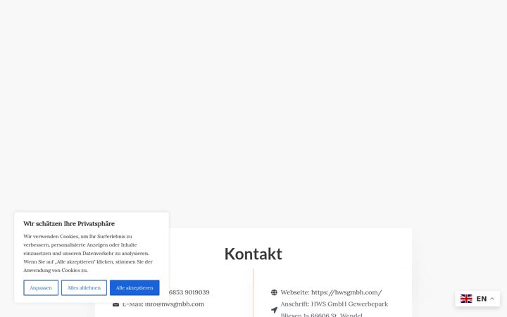 Screenshot of hwsgmbh.com