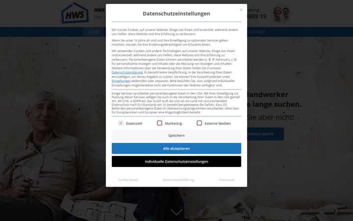 Screenshot of hwsportal.de