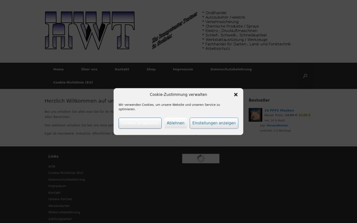Screenshot of hwt-werkzeug.de