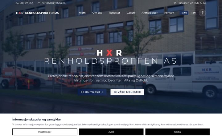 Screenshot of hxr.no