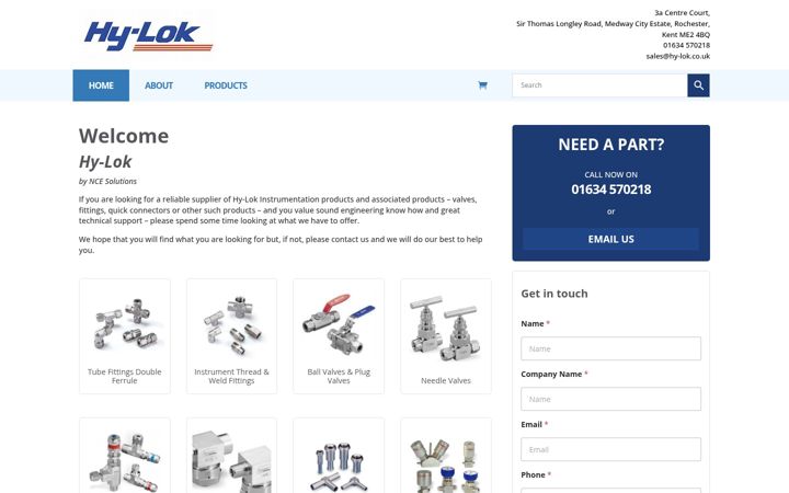Screenshot of hy-lok.co.uk