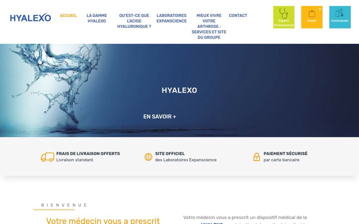 Screenshot of hyalexo.fr