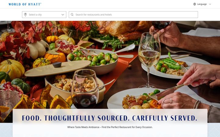 Screenshot of hyattrestaurants.com