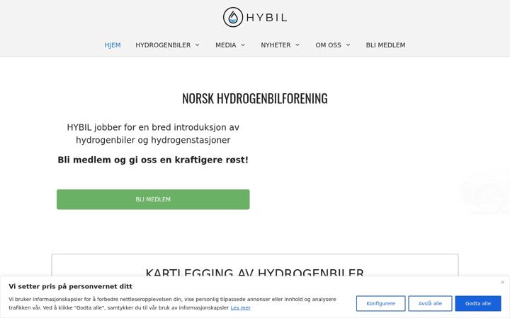 Screenshot of hybil.no