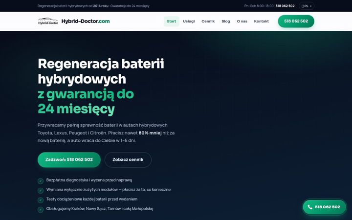 Screenshot of hybrid-doctor.com