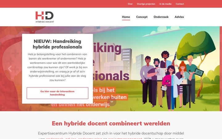 Screenshot of hybridedocent.nl