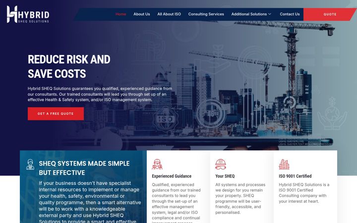 Screenshot of hybridsheqsolutions.co.za