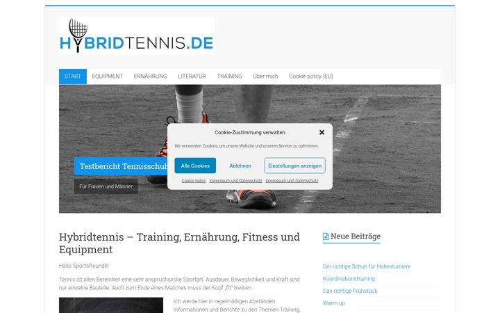 Screenshot ta' hybridtennis.de