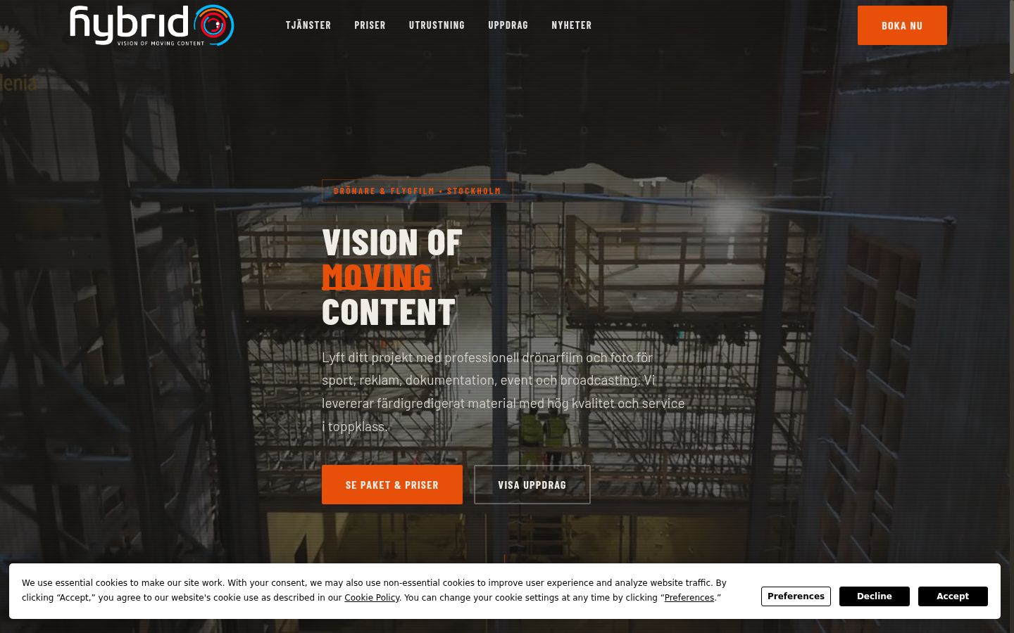 Screenshot del banner di consenso mostrato prima di qualsiasi interazione