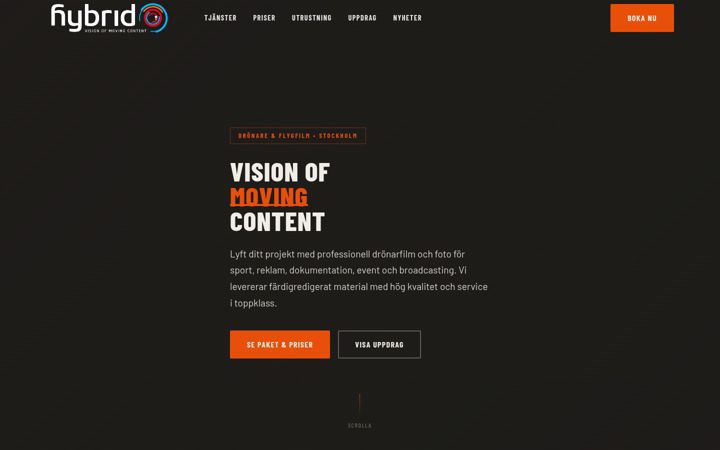 Screenshot of hybridvision.se
