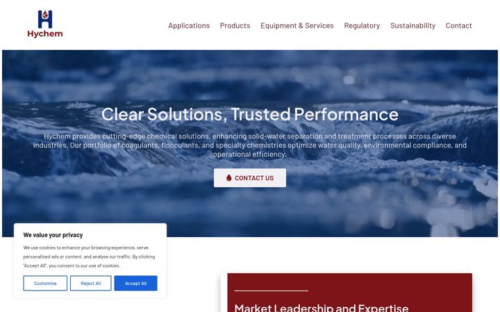 Screenshot of hychem.com