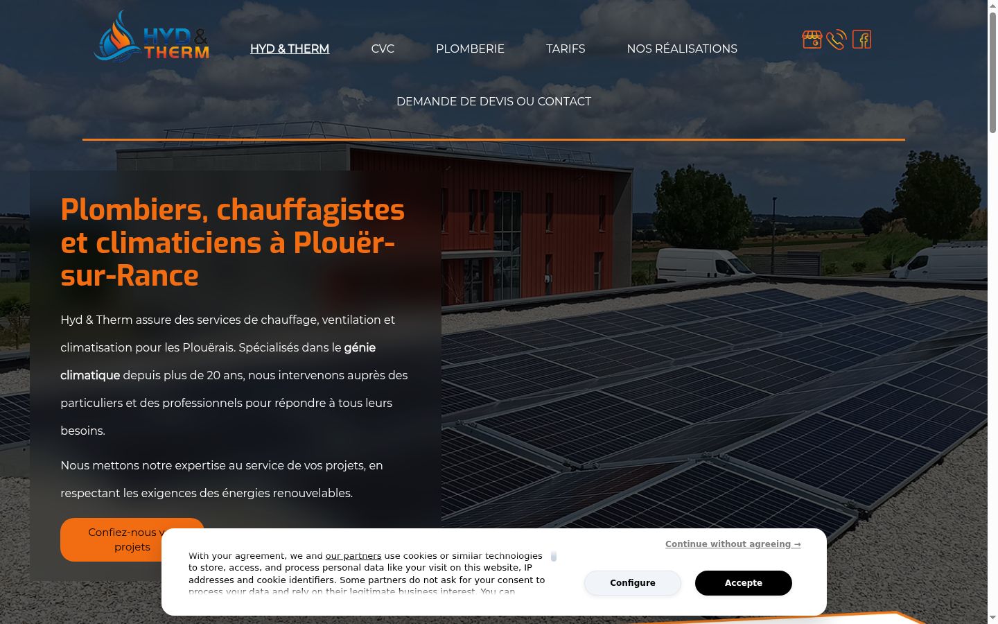 Screenshot del banner di consenso mostrato prima di qualsiasi interazione