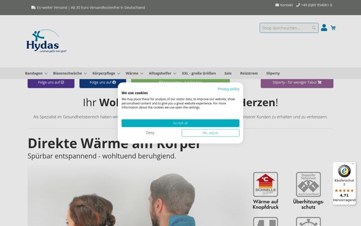 Screenshot of hydas.de