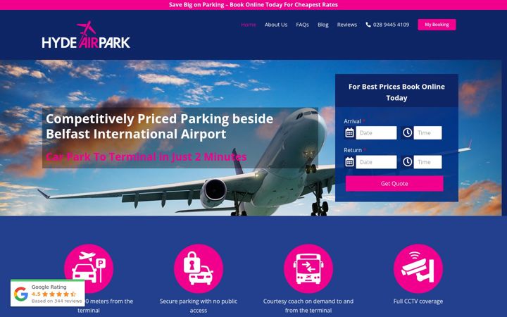 Screenshot of hydeairpark.co.uk